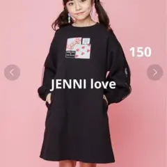 JENNI love ジェニィラブ 裏起毛袖チュール切替ワンピ 150