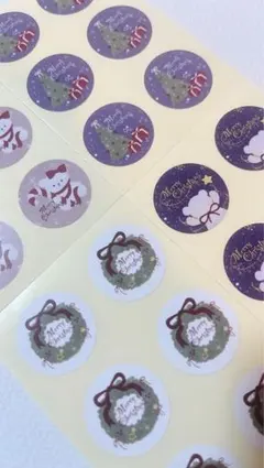 クリスマス ステッカー4種類24枚セット