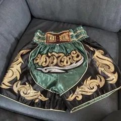 THAI BOXING ムエタイパンツ グリーン×ブラック Mサイズのサムネイル
