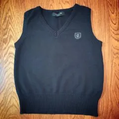 【キッズ】コムサイズム 黒 ニットベスト 100