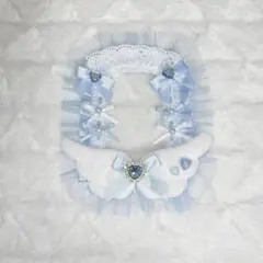 ✧104・再販✧ 硬質カードケース B8 レースデコ 天使メイド 水色