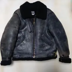 AVIREX B3　リアルムートンレザージャケット38サイズ　希少色黒ビンテージ