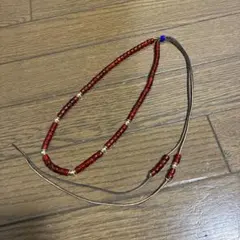 ホワイトハーツ　ハンドメイド　ビーネックレス　かちもこ様専用