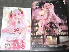【新品未開封】★桜ミク フィギュア 2点セット AMP ぬーどるストッパー★