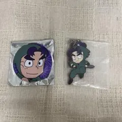 忍たま乱太郎 潮江文次郎 缶バッジ ラバーキーホルダー