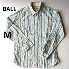 BALL ボール　メンズ　ストライプ　長袖シャツ　カジュアルシャツ　Mサイズのサムネイル