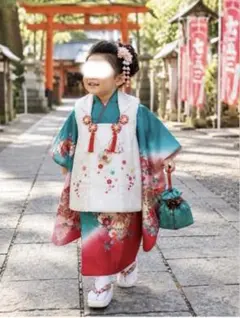 七五三 三歳 女児 正絹 総絞り 被布着物セット 夢想 NO30207 - メルカリ