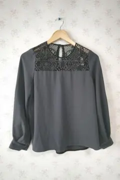 本日限定価格☆ナノユニバース レース装飾 長袖 シャツ ブラウス 美品☆