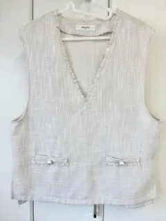 NOLLEY'S Lightグレー ベスト　ジレ　ツイード