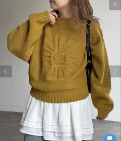 CPCM 同色花柄ジャガードニット