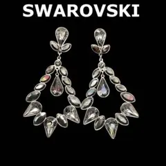 ★SWAROVSKI★リーフモチーフ★ドロップピアス★良品【スワロフスキー】