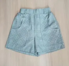 チェック柄キュロット ウエストゴム M