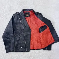 美品　ダブルライダースジャケット　レザー　牛革　短丈　M　ヴィンテージ