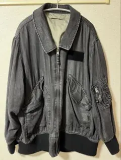 JEANASIS ジーナシス リバーシブルフライトジャケット ブラック×カーキ