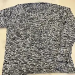 ネイビーグレーの綿麻サマーセーター