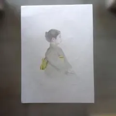 藤井勉・ リトグラフ ・若竹。15/50。右側サイン。下側透かし・藤井