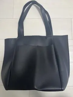 ブラック トートバッグ 内ポケット付き