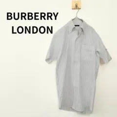 BURBERRY LONDON　半袖シャツ　ストライプ　開襟　1828