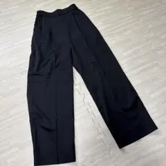 ヨリyoriセンタープレスサテンワイドパンツ38ブラック サテンワイドパンツ | all item| yori