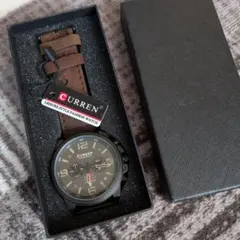 CURREN メンズ腕時計 レザーベルト