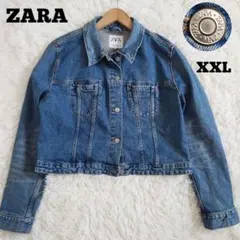 希少　大きいサイズ　XXL　ZARA　ザラ　デニムジャケット　Gジャン　短丈