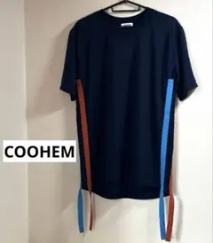 希少★COOHEM コーヘン★サイドラインTシャツ　高島屋コラボ　ネイビーのサムネイル