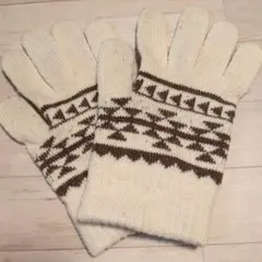 アイボリー ニット手袋 ♥男女兼用♥同梱　100♥