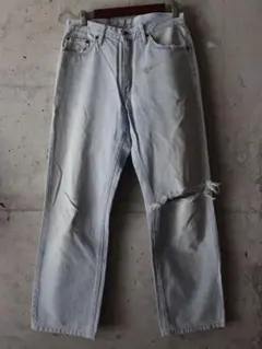 90's EDWIN ワイドデニムパンツ ダメージデニム 山田蓮 雰囲気抜群のサムネイル