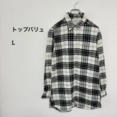 AUTHENTICJEANSWEARネルシャツLチェックトップバリュc242②