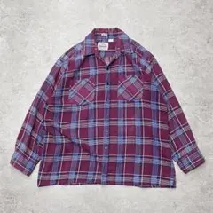 90s エジプト製 SAUGATUCK プリント ネルシャツ プリネル