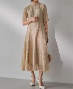 【あき様】Dorry Doll 配色レース×ハシゴレース切り替えワンピースドレス