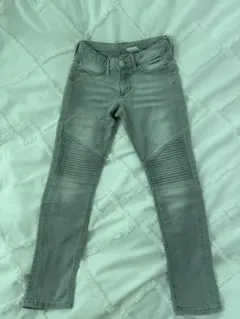 H&M バイカー風ストレッチデニムパンツ グレー 130 美品