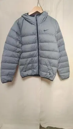 ナイキポリエステルフード付きダウンJKTダウン75フェザー25灰色正規品サイズM