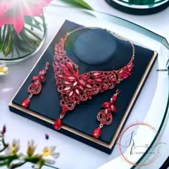 匿名 ローズレッド・クリスタル・ヴィネット・ビジュ セット イベント 発表会