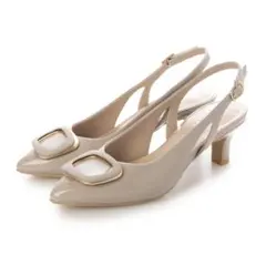 ダイアナ♡スクエアバックル ポインテッドトゥバックベルトパンプス