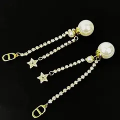 Dior トライバル ピアス スター パール ラインストーン CDロゴ
