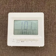 デジタル置時計 電波時計 アラーム機能・気温・湿度計付き　白のサムネイル