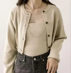 mystic メランジキャミカーディガン