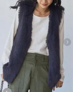 【美品】coen 秋冬フェザーヤーンニットベスト