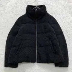 美品✨インディヴィ ダウンジャケット ツイード 大きいサイズ 48 4XL 黒