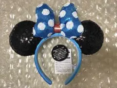 東京ディズニーリゾート カチューシャ スパンコール 水色 ドット