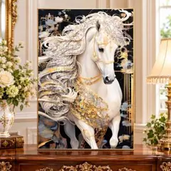 F3キャンバス 馬 原画 アクリル画 午年 開運絵画 肉筆画 風景画 - メルカリ
