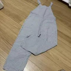 最終値下げ　美品　ダントン　コットンリネン　チェック　オールインワン　36