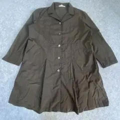 Y417 ダークブラウン ボタン付きコート