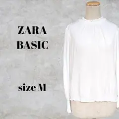 〇〇　ZARA BASIC　ザラ　ブラウス　M　ホワイト