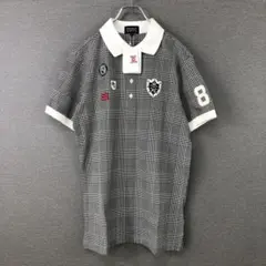 未使用品 PEARLY GATES チェック 半袖 ポロシャツ 5 グレー