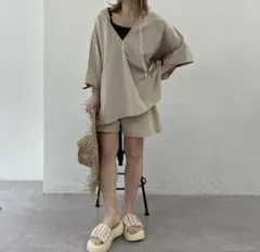 シアーサッカーカバーアップラッシュショーツ　L