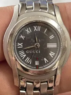 GUCCI グッチ ブラック文字盤 デイト メンズ クォーツ 時計 5500M
