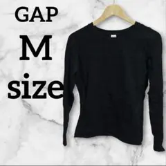 ★ GAP 【M】 ギャップ 黒 ブラック 長袖 カットソー 無地 シンプル