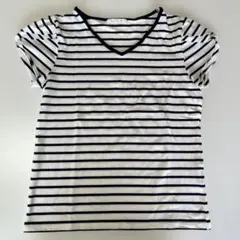 ストライプ Vネック 半袖Tシャツのサムネイル